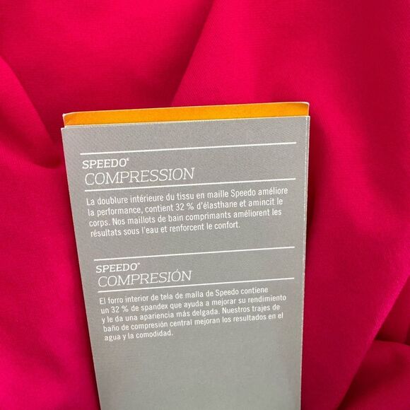 Speedo Women’s One Piece Swimsuit Pink Fuchsia Rose 12 NWT - Picture 8 of 9